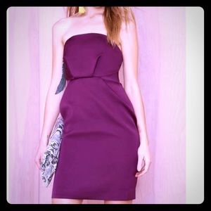 Nasty Gal purple satin zipper back dress